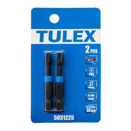 Бита торсионная TULEX 5031225-S1 кованая, PH2, 50мм