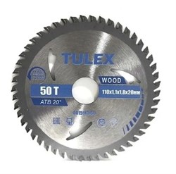 Диск пильный TULEX 8015110-50, ЧИСТЫЙ РЕЗ, по дереву, 110х20мм, 50Т