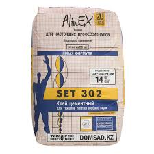 Клей AlinEX SET 302, 25 кг (для плитки, стены, пол, бассейны, серый)