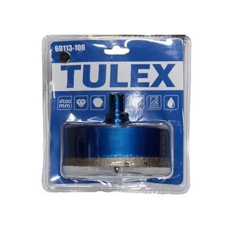 Коронка алмазная TULEX 60113-100 по стеклу и керамической плитке, центрирующее сверло, трехгранный х