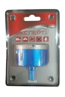 Коронка буровая алмазная "ЭКСПЕРТ" 1425-68 по стеклу и керамической плитке, трехгранный хвостовик, 6