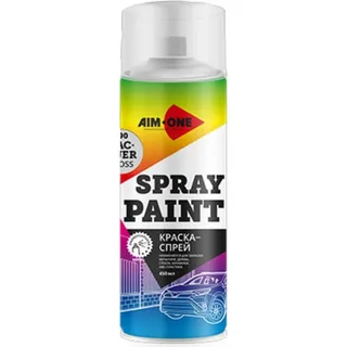 Краска-спрей лак глянцевый AIM-ONE Spray paint 190 lacquer gloss SP-GL190, 450ml