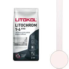 Затирка для швов плитки цементная LITOKOL LITOCHROM 1-6 EVO, LE 205 жасмин (кремово-белая), 2 кг