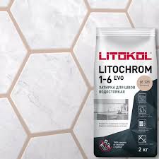Затирка для швов плитки цементная LITOKOL LITOCHROM 1-6 EVO, LE 225 бежевый, 2 кг