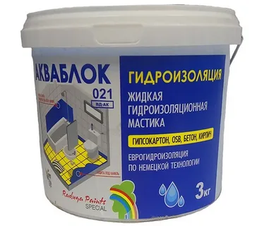 Мастика гидроизоляционная "Aquablock" "Радуга-021" 3 кг