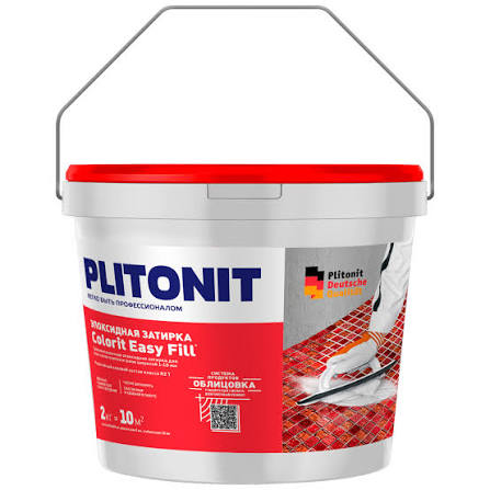 PLITONIT Colorit EasyFill серый - 2 эпоксидная затирка для межплиточных швов и реактивный клей для п